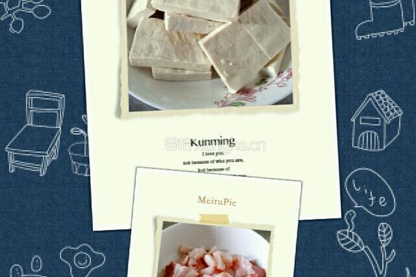 五花肉烧豆腐的做法图解1