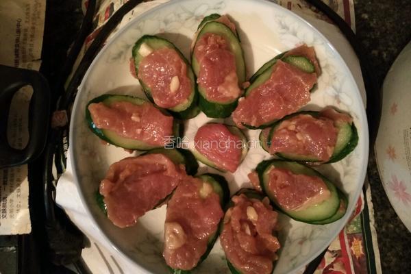 青瓜蒸肉片的做法图解3