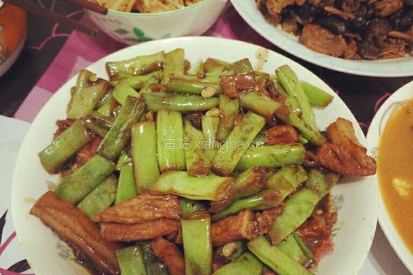 青豆角炒五花肉