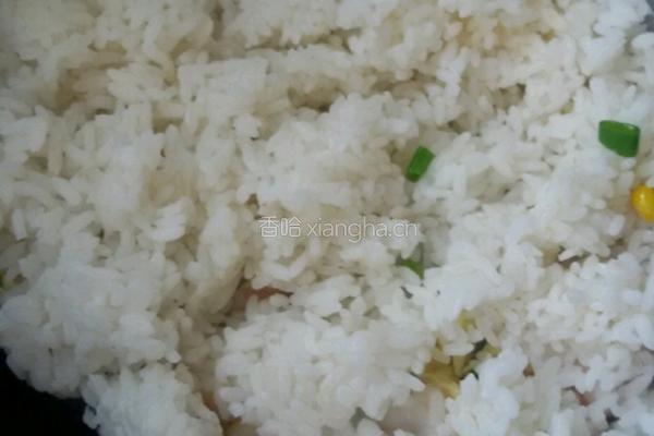 虾仁炒饭。的做法图解4