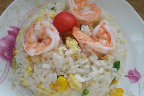 虾仁炒饭。的做法图解5