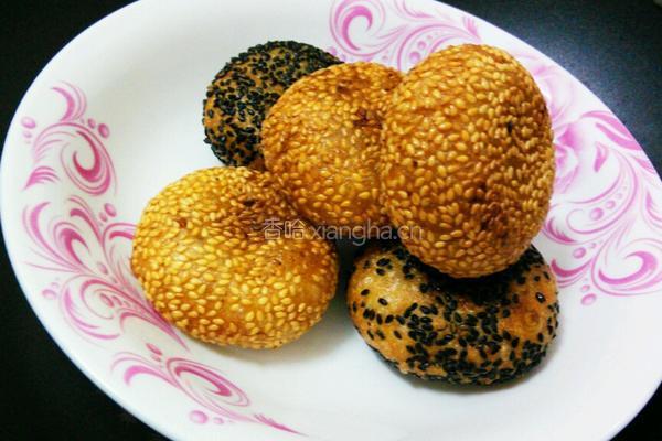 红豆馅芝麻饼的做法图解13