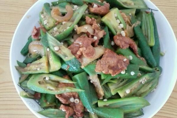 醋溜肉片黄秋葵的做法图解2