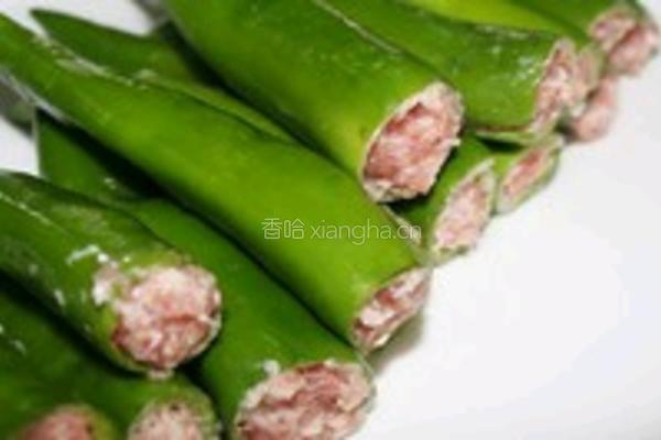 肉酿虎皮青椒的做法图解3
