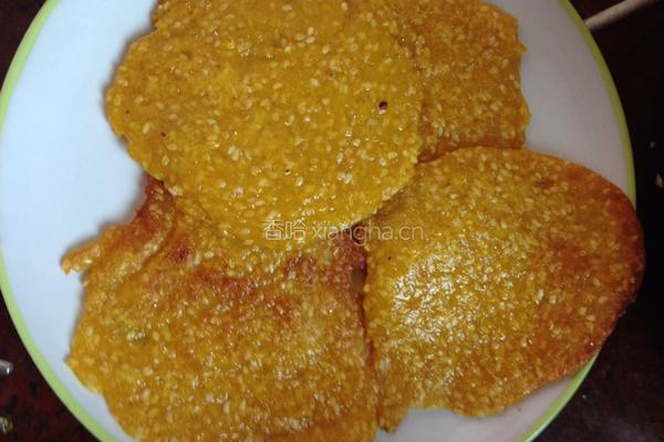 南瓜芝麻餅的做法图解3