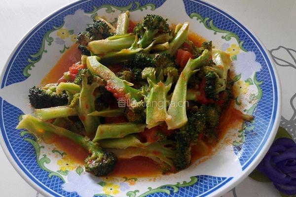 番茄炒西兰花的做法图解9