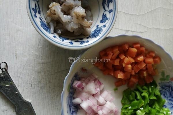 紫薯蔬菜虾仁饼的做法图解2