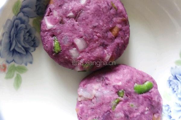 紫薯蔬菜虾仁饼的做法图解5