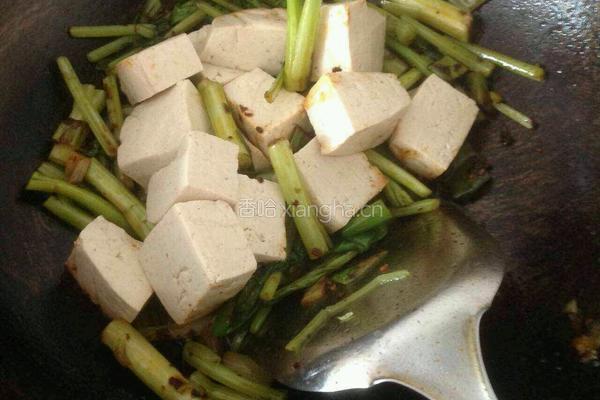 菜苔烧豆腐的做法图解4