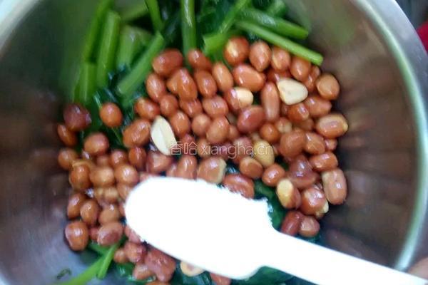 老醋花生拌菠菜的做法图解5