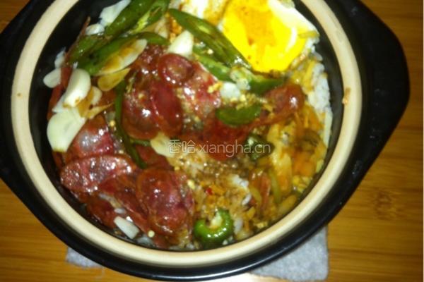 香肠煲仔饭的做法图解5