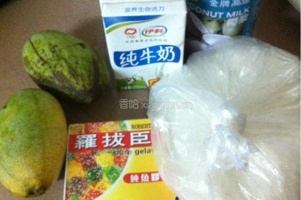 椰汁芒果糕的做法图解1
