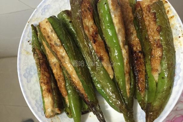 青椒酿鲮鱼肉的做法图解6