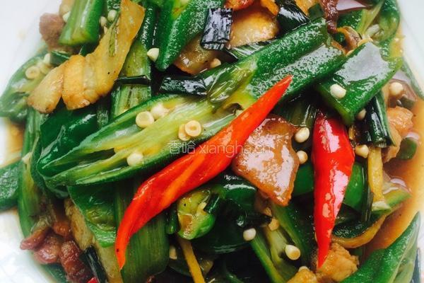 秋葵炒肉的做法图解6