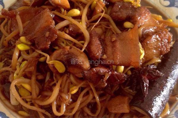 五花肉烧豆芽