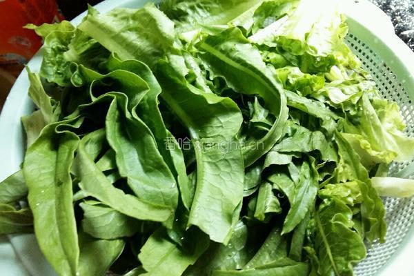 豆豉鲮鱼炒油麦菜的做法图解1