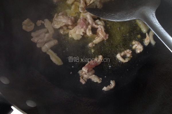 雪菜毛豆肉丝的做法图解2