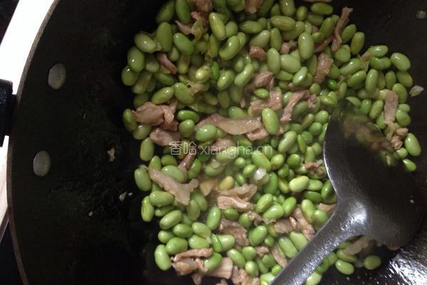 雪菜毛豆肉丝的做法图解3
