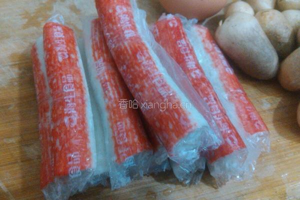 鲜菇扒蟹柳的做法图解2