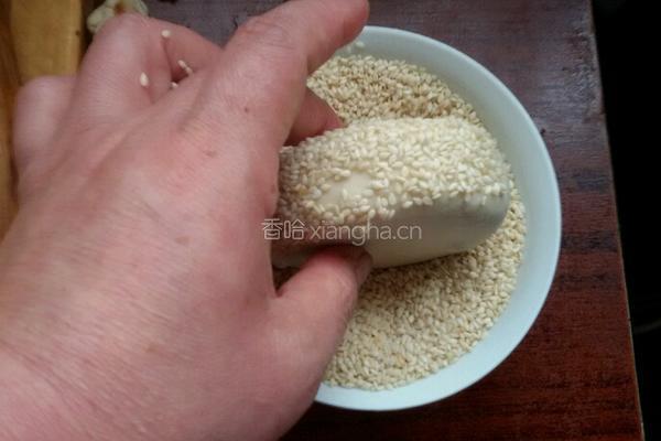 红豆芝麻饼的做法图解8