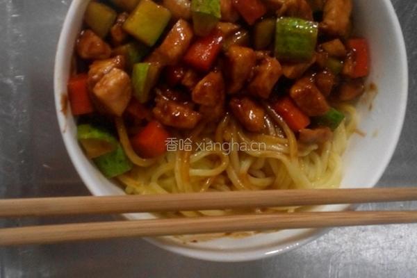 酱爆鸡丁盖浇面的做法图解6