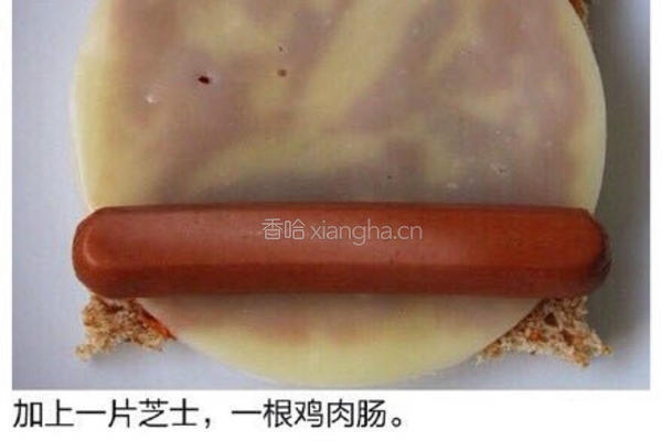 芝士香肠土司卷的做法图解3