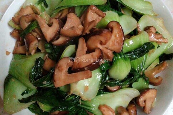 冬菇炒油菜的做法图解9