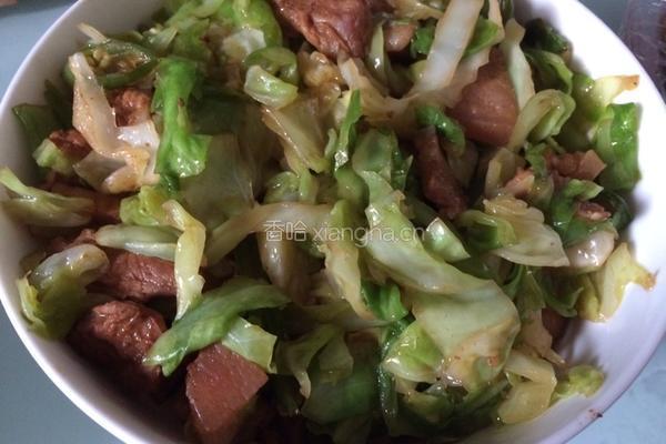 肉炒卷心菜的做法图解5