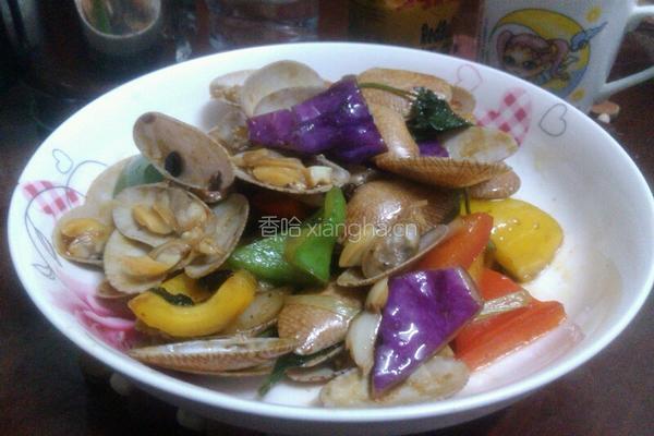 紫酥豉椒炒花甲的做法图解5