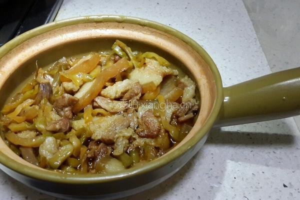 五花肉焖榨菜的做法图解7