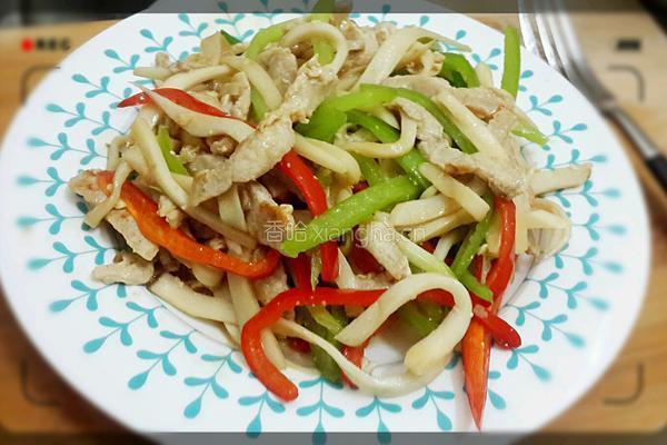 杏鲍菇炒里脊肉/时令蘑菇炒里脊的做法图解6