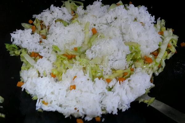 包菜肉沫饭的做法图解6