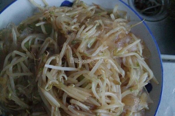 豆芽炒宽粉的做法图解5