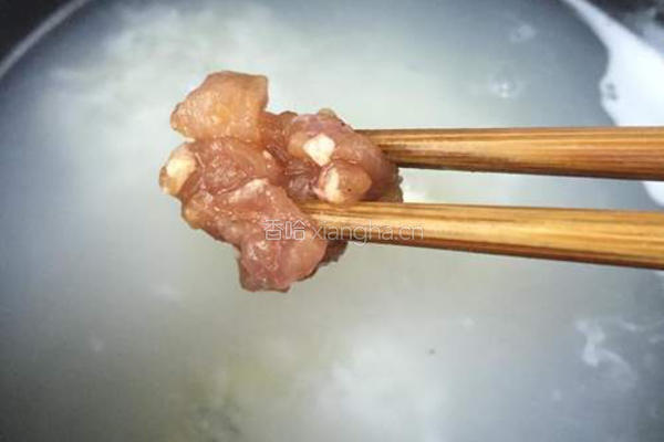 青菜瘦肉粥的做法图解4