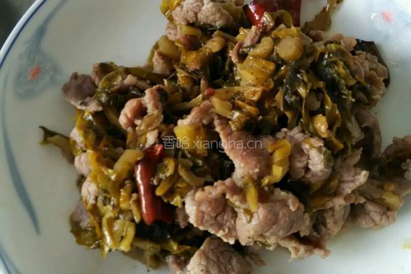 酸菜炒肉的做法图解4