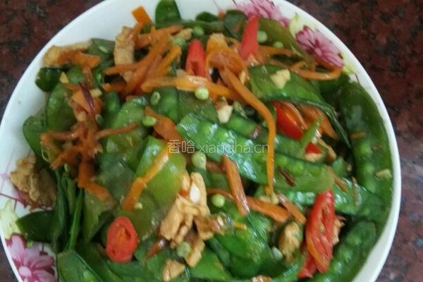 荷兰豆胡萝卜炒瘦肉的做法图解7