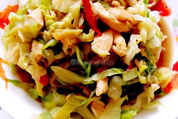 鸡丝炒圆白菜