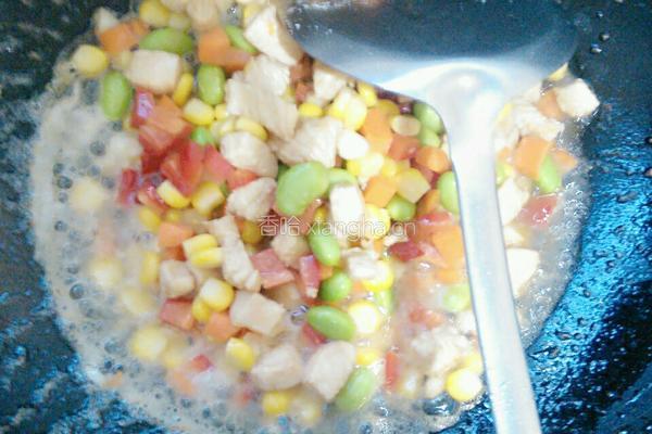 水果蔬菜鸡肉丁的做法图解4