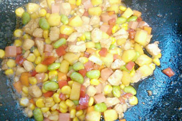 水果蔬菜鸡肉丁的做法图解5