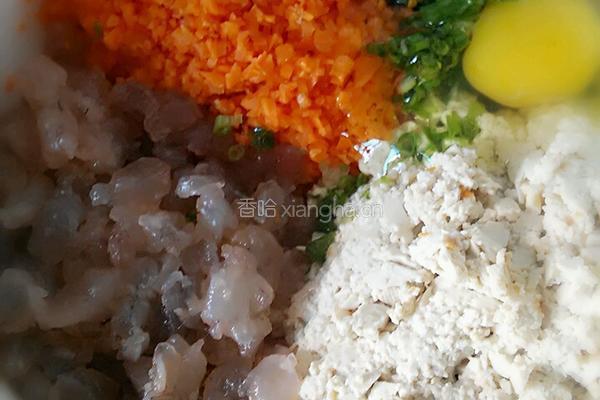 豆腐虾仁饼的做法图解3