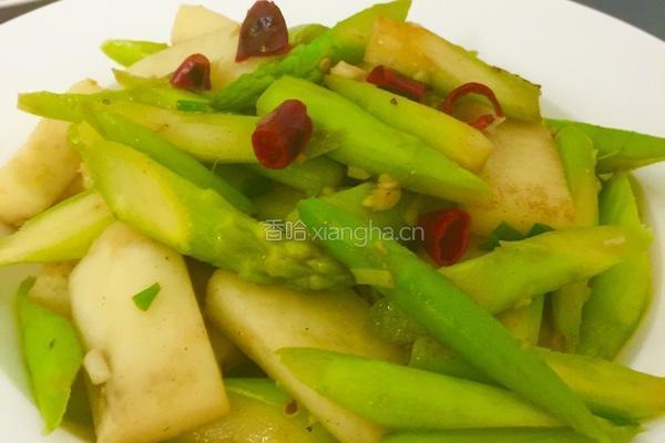 蒜香芦笋炒山药的做法图解7