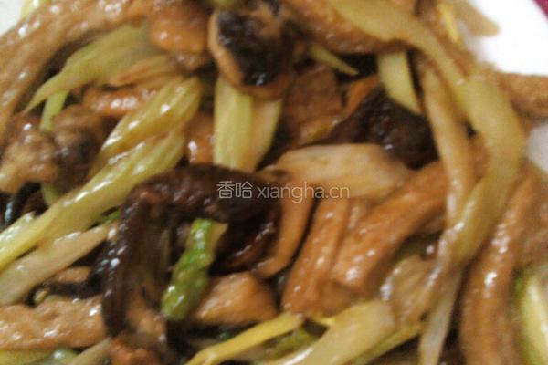 芹菜炒面筋香菇的做法图解6
