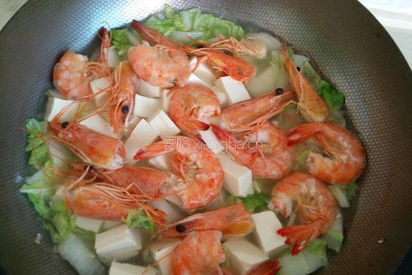 虾汤白菜豆腐的做法图解2