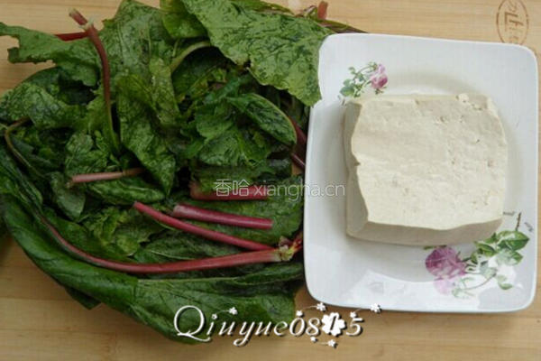 水萝卜缨炖豆腐的做法图解1