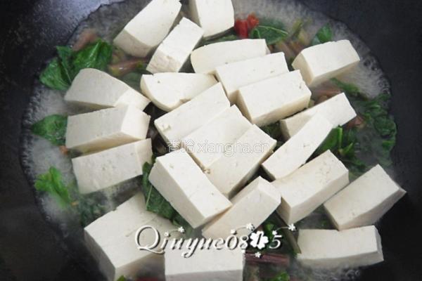 水萝卜缨炖豆腐的做法图解5