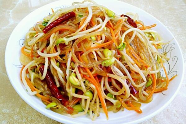 黄豆芽炒粉条的做法图解12