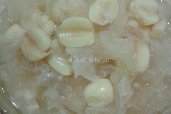 银耳莲子汤的做法图解3