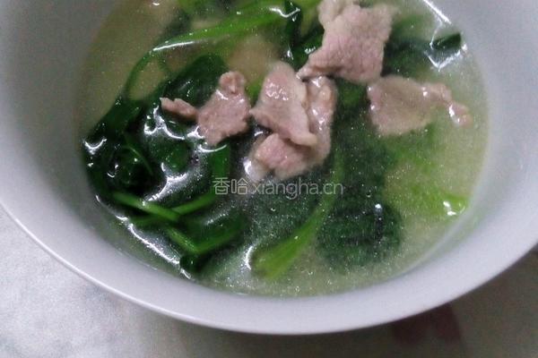 青菜瘦肉汤的做法图解5