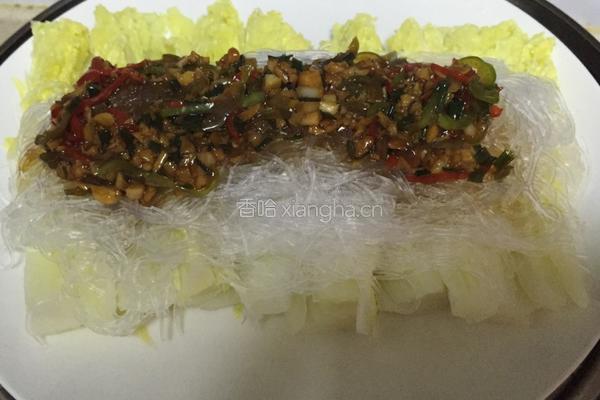 蒜蓉粉丝蒸娃娃菜。的做法图解7