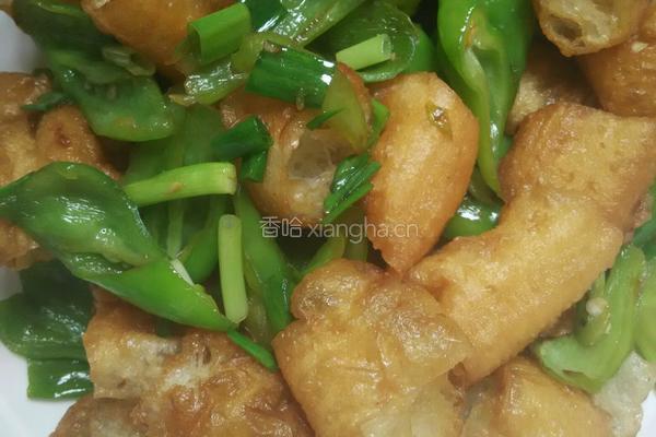 青椒炒油条的做法图解4